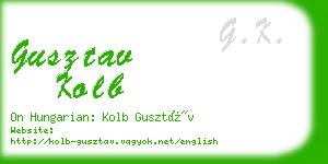 gusztav kolb business card